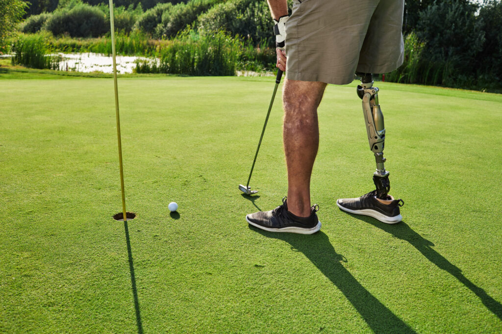 Golfer putting