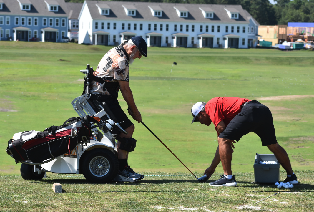 Disabled veteran golfing